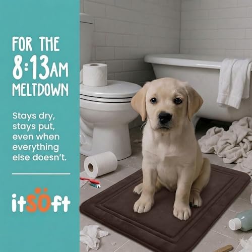 ITSOFT Memory Foam Bath Mat 24x16, Non Slip, Machine Washable, Quick Dry & - Image 2