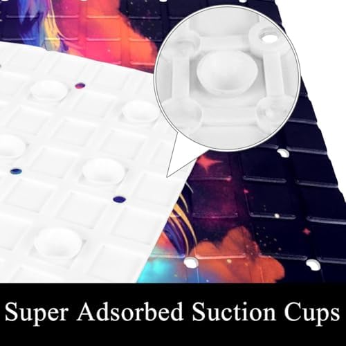 Shower Mat Non Slip 26.8 x 15.1 Inches, Nebula Wolf Bathtub Mat Shower Stall - Image 2