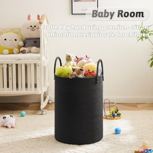 Artfeel Laundry Basket, Woven Cotton Rope Laundry Hamper, 80L - Image 4