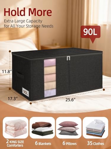 90L Rigid Structure King Size Comforter Storage Bag, 2 Pack - Image 3
