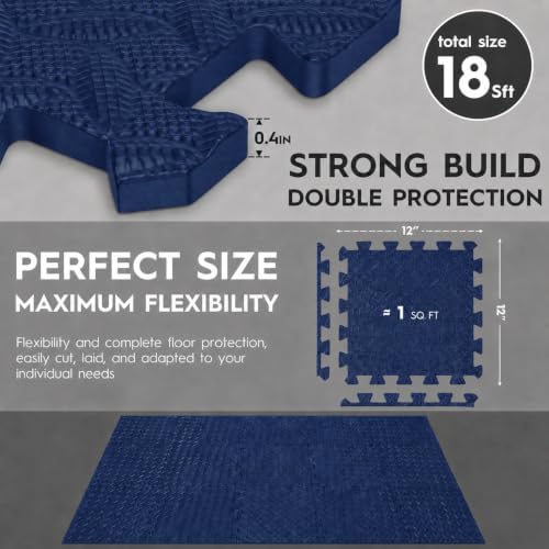 18 Pcs EVA Foam Floor Tiles, Puzzle Exercise Mat Set - Image 4