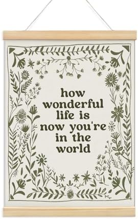 NaZaUK How Wonderful Life is Now Wall Art Poster Hanger Frame, Boho Nursery by Unknown