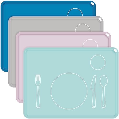Zhehao 4 Pcs 4 Pcs Montessori Toddler Silicone Placemats by Zhehao