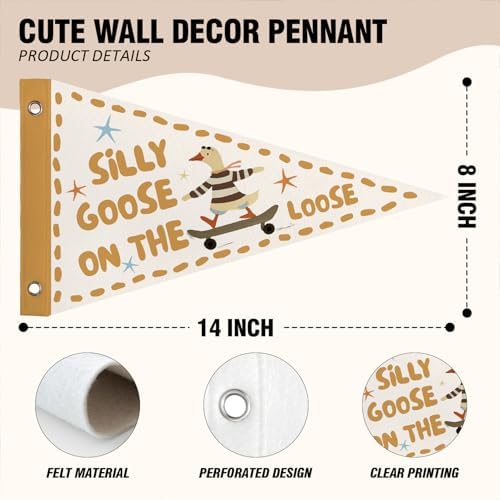 Goose Nursery Playroom Wall Decor Silly Gooses Pennant Banner Flags - Image 6