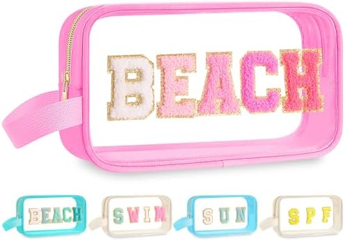 Kacctyen Beach Letter Clear Makeup Bag by Kacctyen