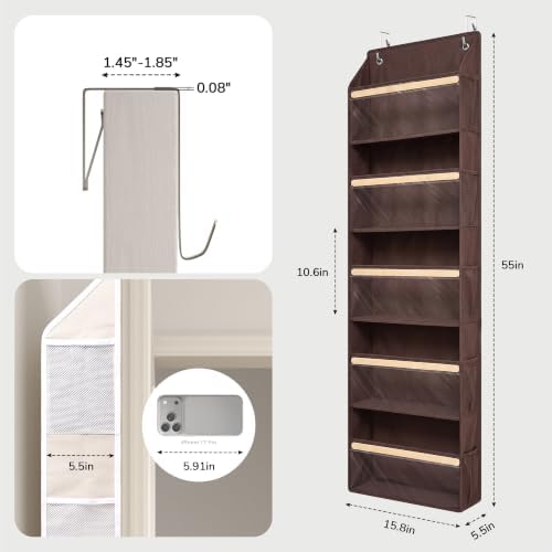 Slim Eco-Bamboo Over The Door Organizer - Image 3