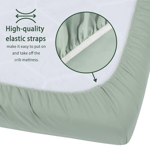 GUNTAIL Baby Crib Sheets for Boys Girls, 2 Pack Fitted Crib Sheet for Standard - Image 6