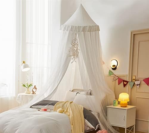 VETHIN Bed Canopy Double Layer Princess Round Dome Dreamy Mosquito Net Bedding by VETHIN