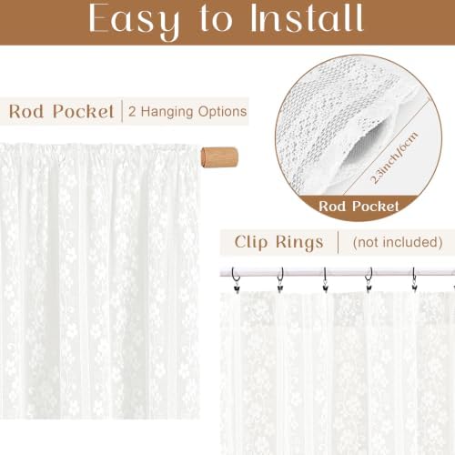ASPMIZ Linen Valances for Windows Double Layer Valance Curtains - Image 3