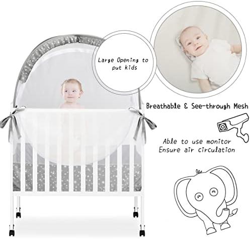L RUNNZER Pack and Play Tent, Crib Tent to Stop Baby from Climbing Out - Image 3
