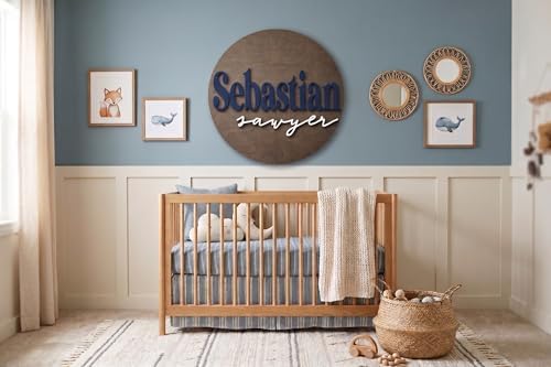 Custom Round Nursery Name Sign, Personalized 3D Baby Name Announcement Sign - Image 5