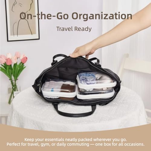 3-Pack Medium Clear Hard Shell Zipper Pouches, Hard Case Pouches - Image 6