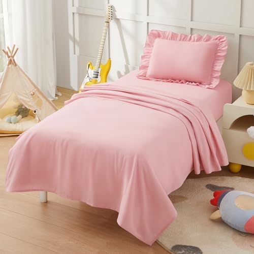 KKJIAF 3 Piece Light Pink Toddler Sheet Set by KKJIAF