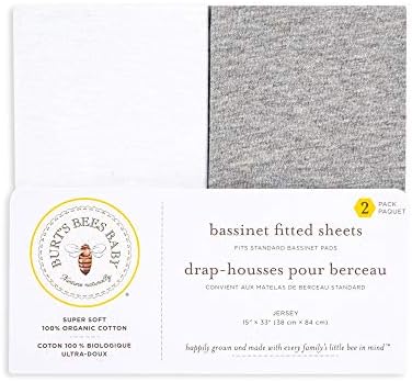 Bassinet Sheet, Infant Fitted BEESNUG Cover, 100% Organic Cotton, Soft Unisex - Image 2
