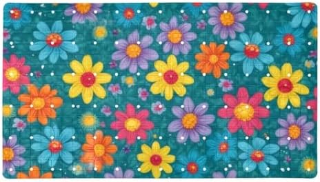 Bathtub Mat Non Slip 26.8x15.1In, Colorful Flowers Bath Mat by Anna+Cowper