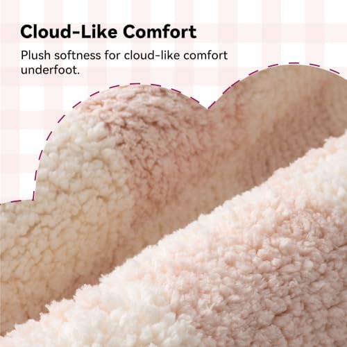 GRANNY SAYS Checkered Pink U Shaped Toilet Mat, Cute Toilet Rug - Image 2