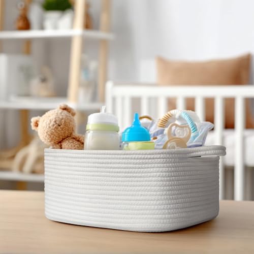 Cute White Woven Basket, Empty Gift Basket - Image 6