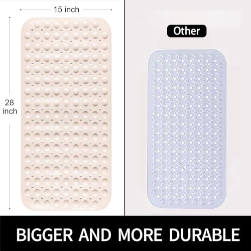 Non Slip Bathtub Shower Mat, Extra Long Bath Mat - Image 2