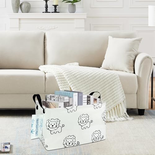 Rectangular Collapsible Lion Storage Basket Nursery Organizer - Image 6