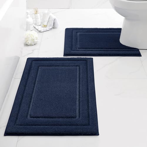 HOMEIDEAS Bathroom Rugs Sets 2 Piece, Super Soft and Absorbent Non Slip by HOMEIDEAS
