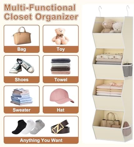 4 Shelf Hanging Closet Organizer Closet Storage - Image 5