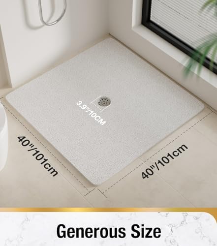 HITSLAM Square Shower Mat, 40 x 40 Inch Non Slip Bath Mat - Image 2