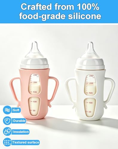 Silicone Sleeves for Pigeon Glass Bottles – 2 Pack Baby Bottle Sleeve - Image 3