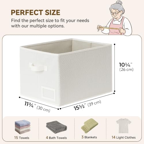 GRANNY SAYS Closet Shelf Baskets, Pearl White, Extra Large - Image 5