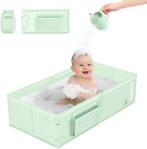 Baby Bathtub, Converts Shower to Tub, Foldable Toddler Tub by MothersMust-haveGiftsList