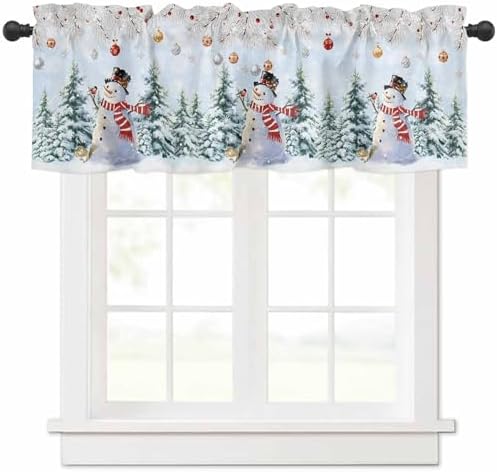 Vandarllin Snowman Valance Curtains by VandarllinHomeKitchenDecor