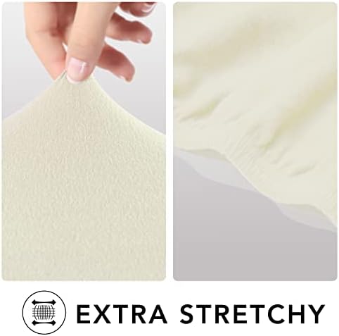 PureFit Stretch Couch Covers for Sofa 4 Seater Slipcovers Ivory - Image 2