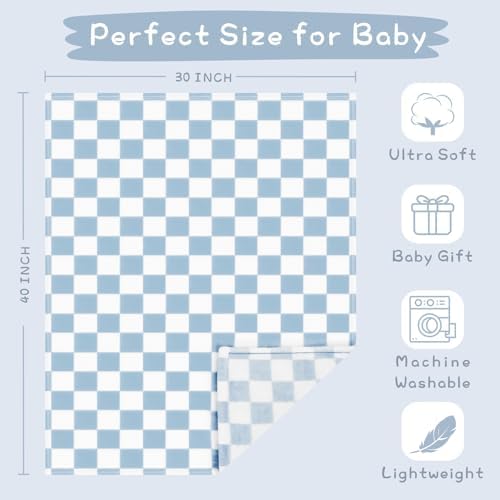 Yurhap Checkered Baby Blanket Fleece Baby Blankets - Image 4