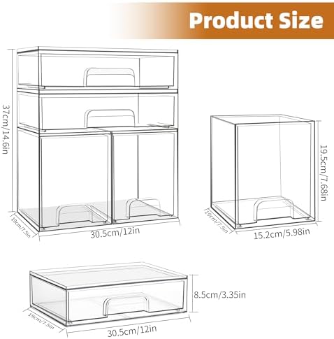 Baby Bottle Organizer, 4 Pack Stackable Storage Drawers - Image 3