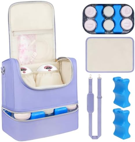 Wearable Breast Pump Bag with Cooler Compartment Fits by Jaffzora