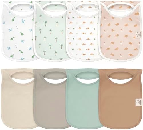 KeaBabies 8-Pack Bibs for Baby Girls, Pullover Baby Bibs by KeaBabies