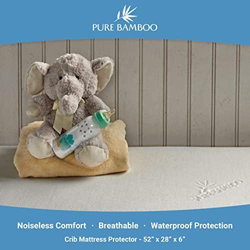 Bamboo Crib Mattress Protector by Pure Bamboo, Waterproof - Image 7