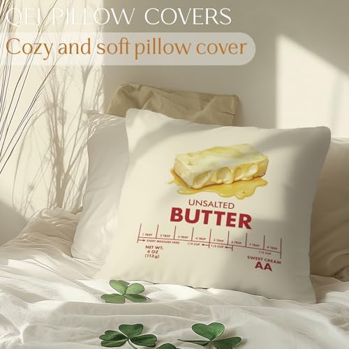 Funny Unsalted Butter Pillow Cover 18x18 Double-Sided, Butter Lover Gifts - Image 3