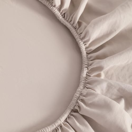 FLXXIE 4-Piece Microfiber Toddler Bedding Set, Light Taupe - Image 4