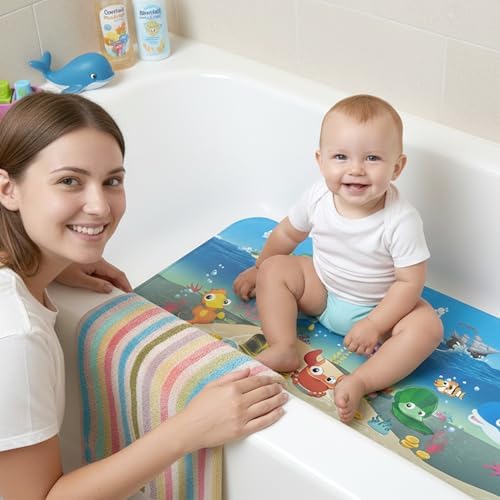 BEEHOMEE Kids Bath Mat for Tub, Non-Slip Toddler Bathtub Mat - Image 7