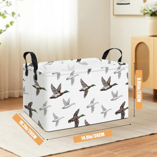 Rectangular Storage Basket Nursery Toy Organizer Mallard Duck - Image 2