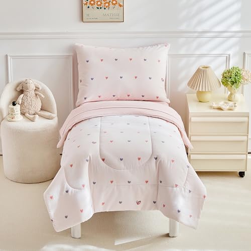 JHXHMX 4 Pieces Toddler Bedding Set, Soft Crib Bed Sheets Set Includes Quilted by CHOOSEYOURSTYLE