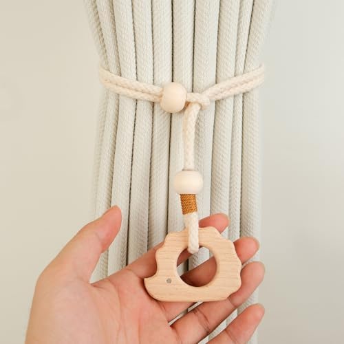 2 Pack Wooden Curtain Tiebacks - Image 4