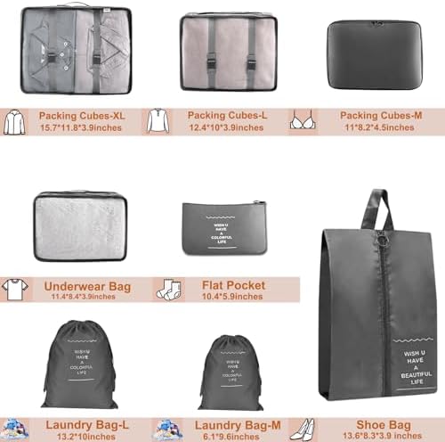 Packing Cubes for Travel 8 Set Luggage Organizer Bags - Image 4