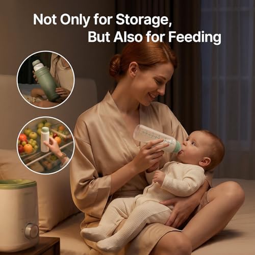 Momcozy Natural Baby Bottle, 12oz Narrow-Neck Breast Milk Container, Breastmilk - Image 3