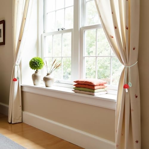 Mushroom Curtain Tieback 4Pcs Window Drape Rope Holdbacks - Image 6