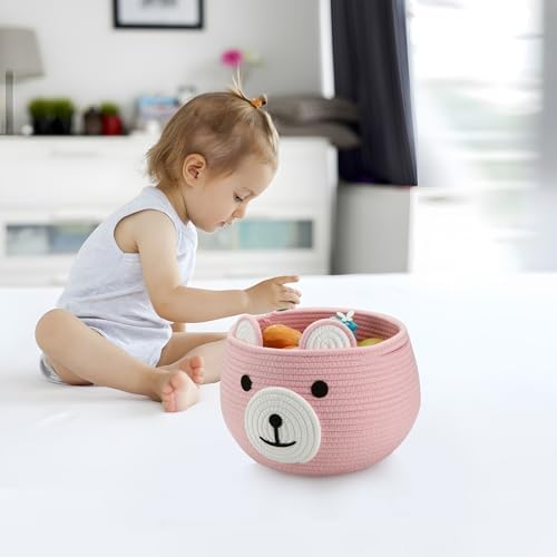 PandaEar Cotton Rope Baby Basket, Baby Gift Basket Nursery Laundry Organizer - Image 2