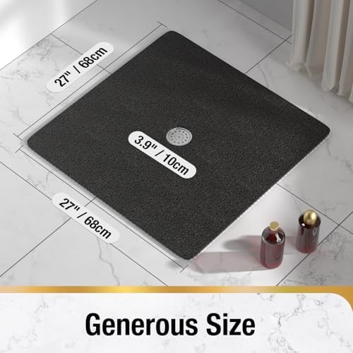 HITSLAM Square Shower Mat, 27 x 27 Inch Non Slip Bath Mat - Image 2