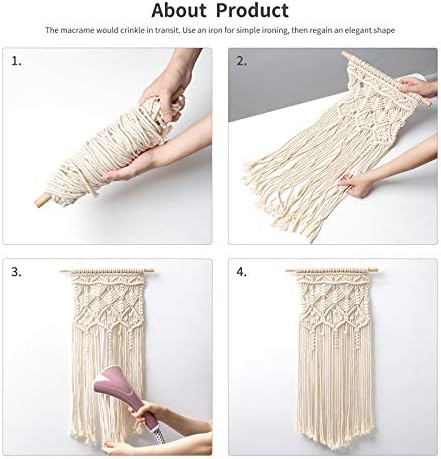 Mkono 2 Pcs Macrame Wall Hanging, Boho Woven Chic Tapestry Decor - Image 5