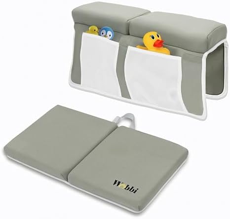 Wobbi Baby Bath Kneeler and Elbow Rest Pad Set | Extra Thick Memory Foam Support by Wobbi