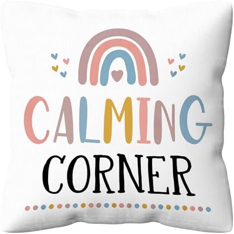 kdqua Mental Health Calming Corner Pillow Cover 18x18, Boho Classroom by kdqua